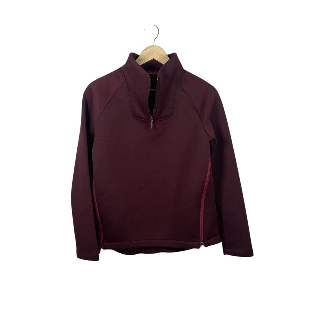 The North Face Women’s Tech 3D Double Zip 1/4 Zip Jacket in Burgundy Size M
